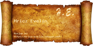 Hricz Evelin névjegykártya